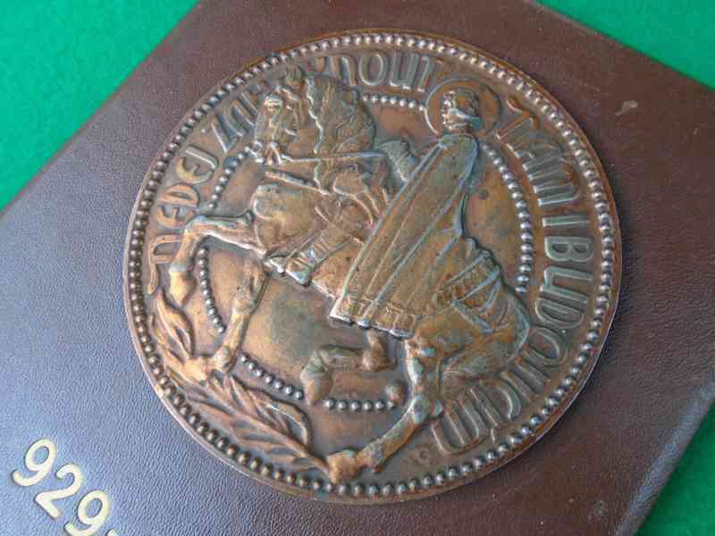 BRONZOVÁ PLAKETA MEDAILE SV. VÁCLAV 929 - 1929 Antonín Mára - foto 5