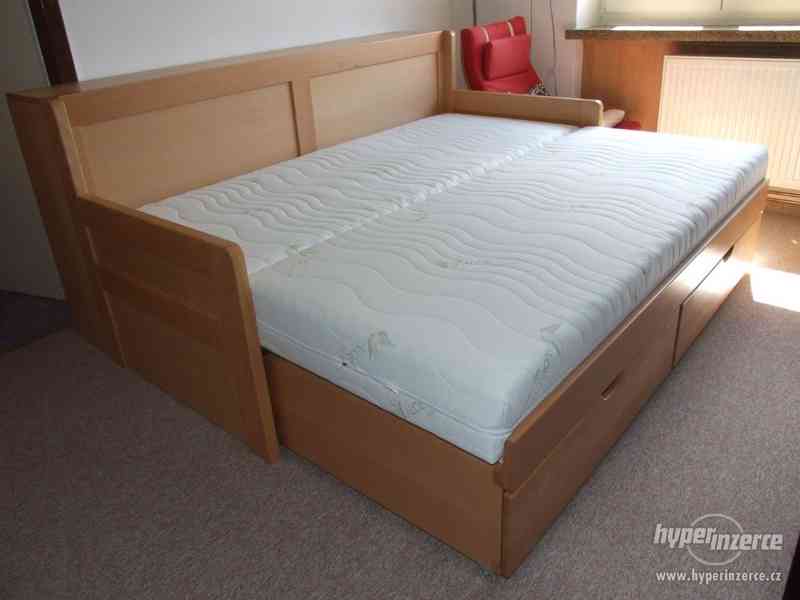 Nová dřevěná masivní 4 cm rozkládací postel přímo od výrobce - foto 1