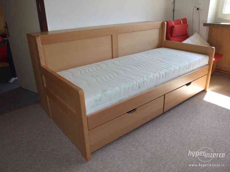 Nová dřevěná masivní 4 cm rozkládací postel přímo od výrobce - foto 2
