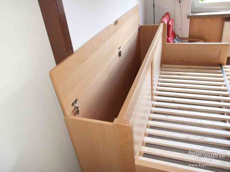 Nová dřevěná masivní 4 cm rozkládací postel přímo od výrobce - foto 5