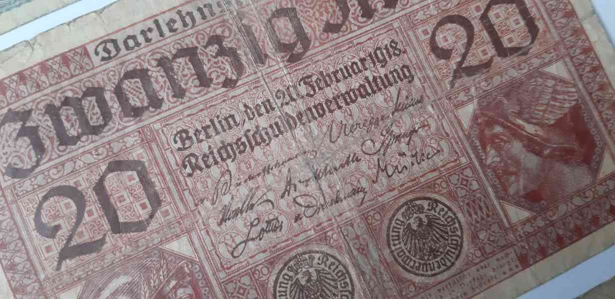 Darlehnskassenschein*5 Mark 1914*20 Mark 1917*50 Mark 1918 - foto 10