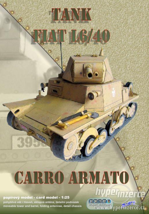 Papírový model Lehký tank Fiat L6/40 - foto 1