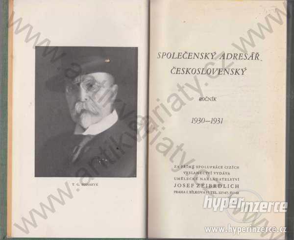 Společenský adresář československý 1930 -1931 - foto 1