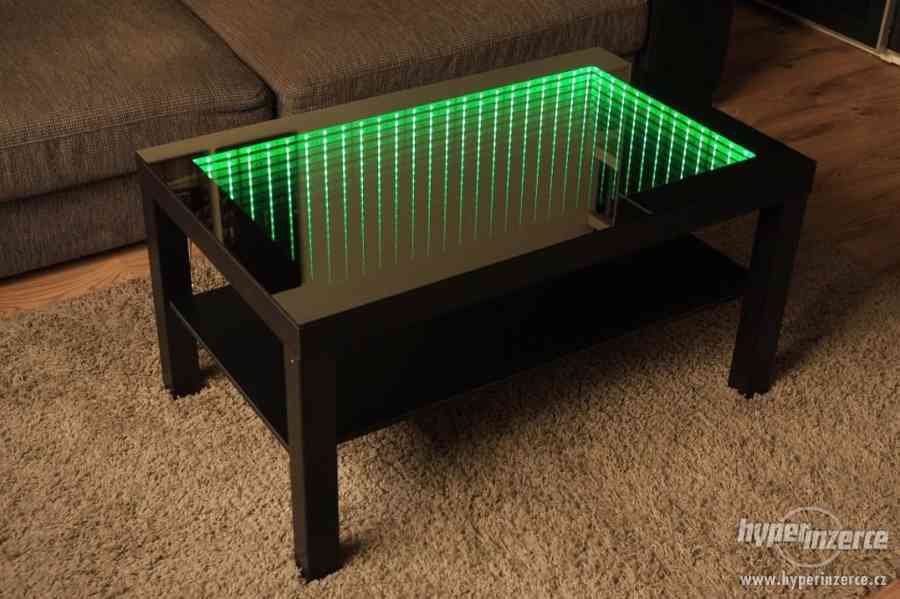 Konferenční stůl s LED podsvícením RGB 90x55x45 cm - foto 2