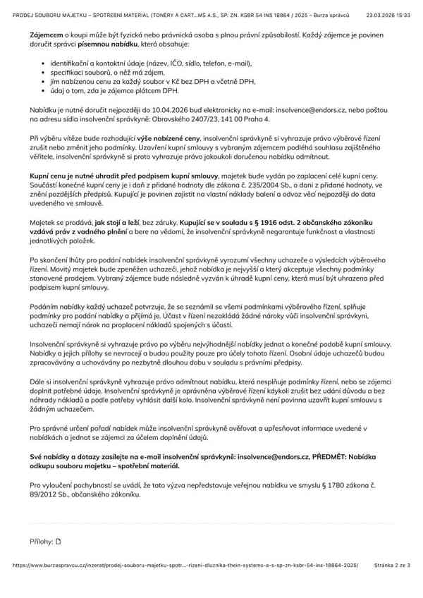 PRODEJ SOUBORU MAJETKU – SPOTŘEBNÍ MATERIÁL - foto 4