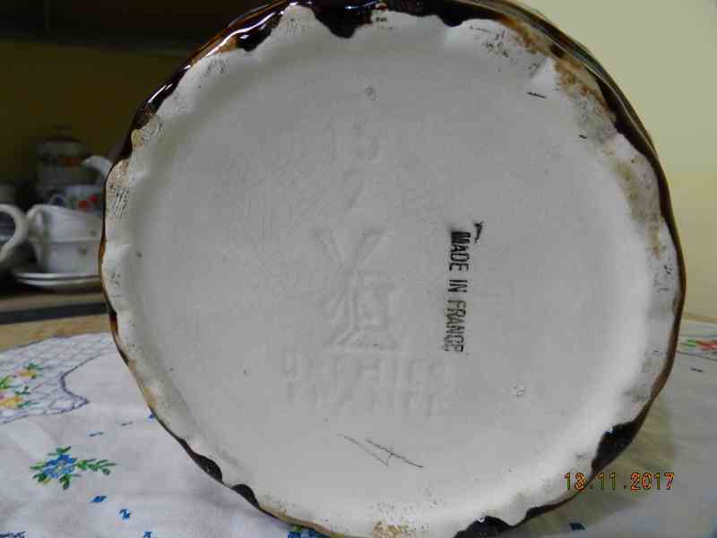 Starý keramický Květináč Květník Majolika Orchies Francie - foto 8