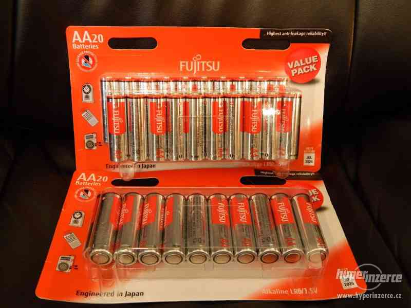 alkalické tužkové baterie aa Fujitsu, cena za kus 10,-Kč, ne - foto 2