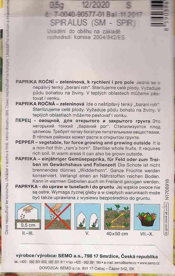 Nepálivá paprika "beraní roh" Spiralus - dvojice - foto 3