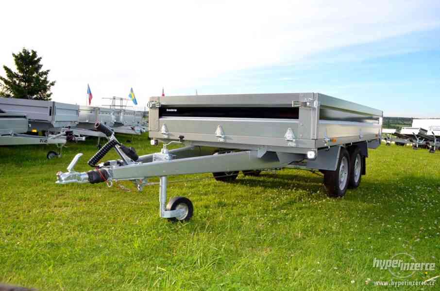 Přívěsný vozík 310x160cm, 2000 kg, brzděný, plato, záruka - foto 3
