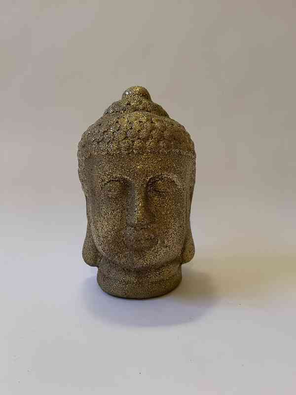 Hlava Buddhy - zlato bronzové barevné provedení - foto 1