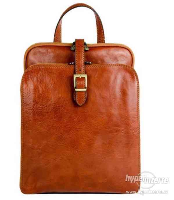 Vintage designový batoh z pravé kůže Classic - foto 2