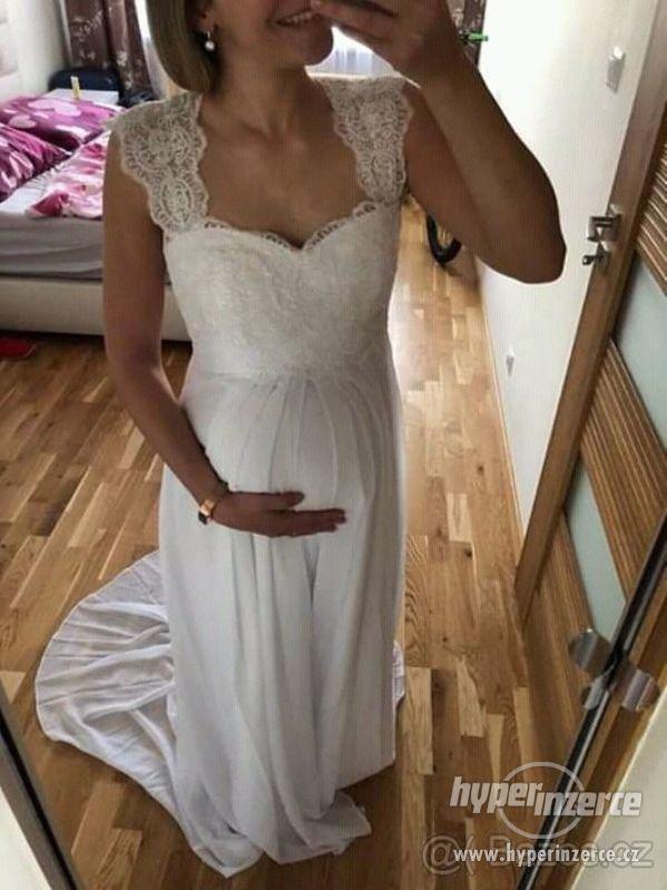 Nové svatební těhotenské šaty - skladem - foto 1