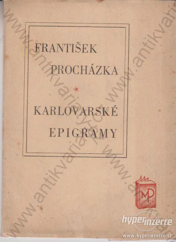 Karlovarské epigramy František Procházka 1929 - foto 1