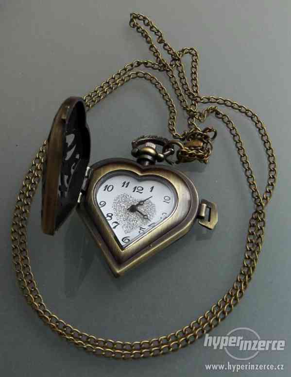 Krasne nove panske damske kapesni hodinky - cibule - srdce - foto 3