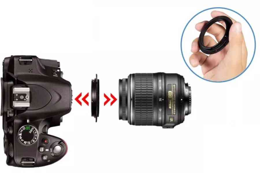 Makro reverzní kroužek pro Nikon F na závit 52mm