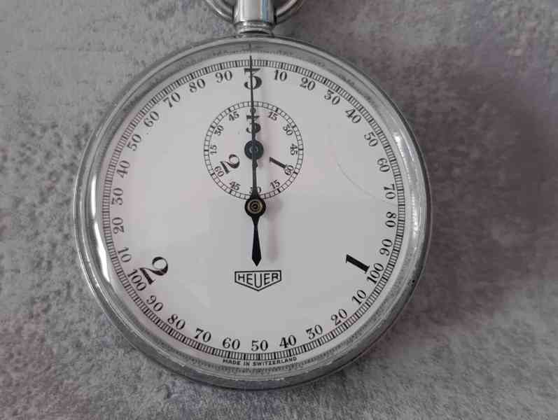 Staré vojenské stopky mikrograph Heuer - majetek voj.správy  - foto 16