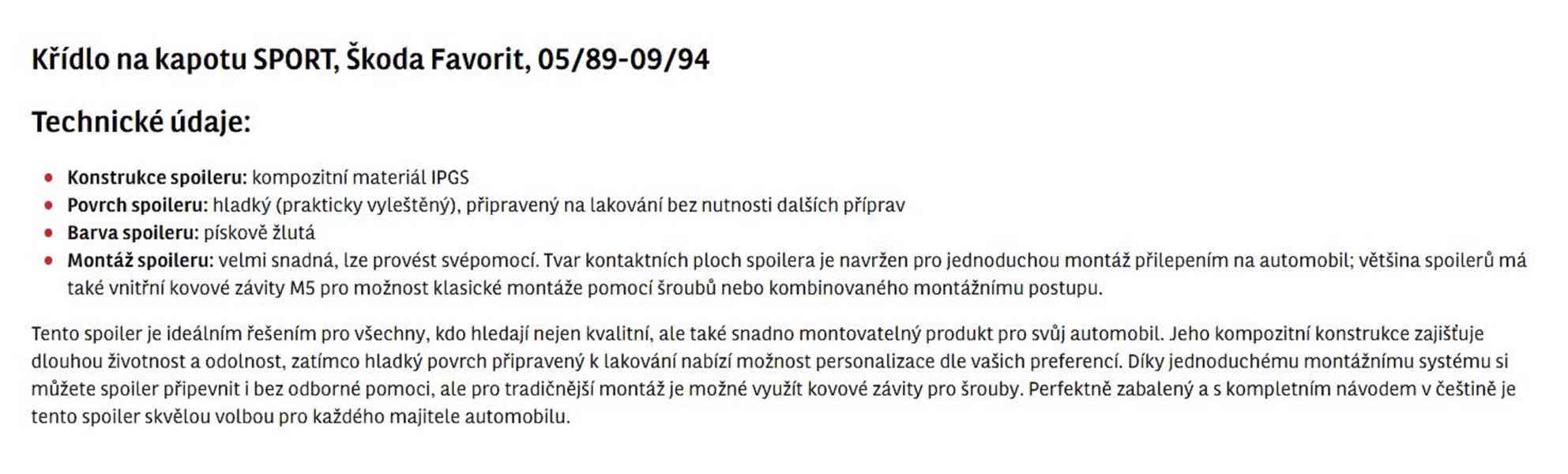 FAVORIT FORMAN spojler Sport 94 - foto 6