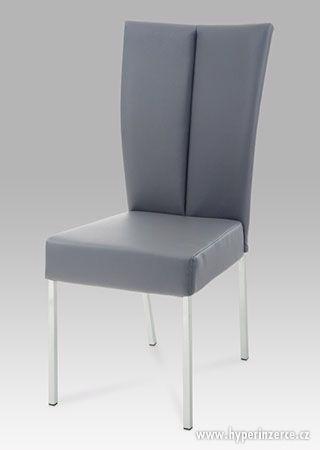Luxusní jídelní židle - Bílá (krémová) ekokůže - foto 6