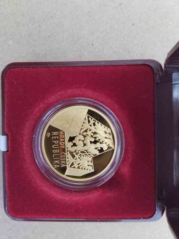 Zlatá mince Hrad Buchlov, PROOF + certifikát a etue, 15,56g - foto 7