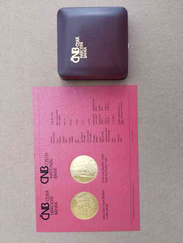 Zlatá mince Hrad Buchlov, PROOF + certifikát a etue - foto 2