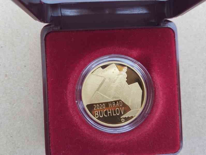 Zlatá mince Hrad Buchlov, PROOF + certifikát a etue - foto 7