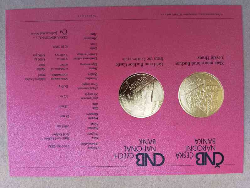 Zlatá mince Hrad Buchlov, PROOF + certifikát a etue - foto 3