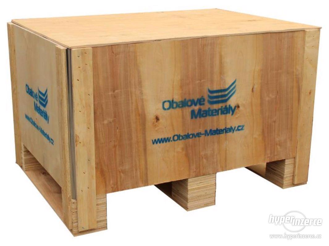 Dřevěný box S3 - 808*608*512mm, skládací bedna s ližinou, př - foto 1