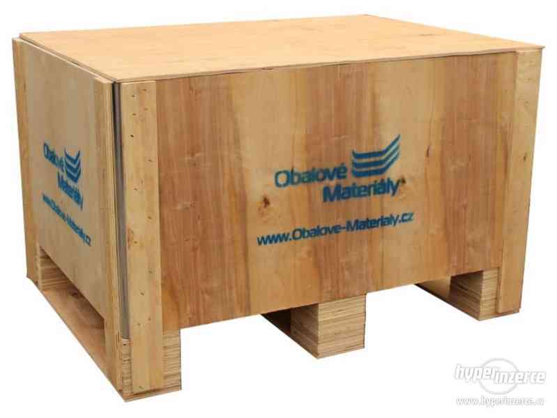 Dřevěný box S3 - 808*608*512mm, skládací bedna s ližinou, př