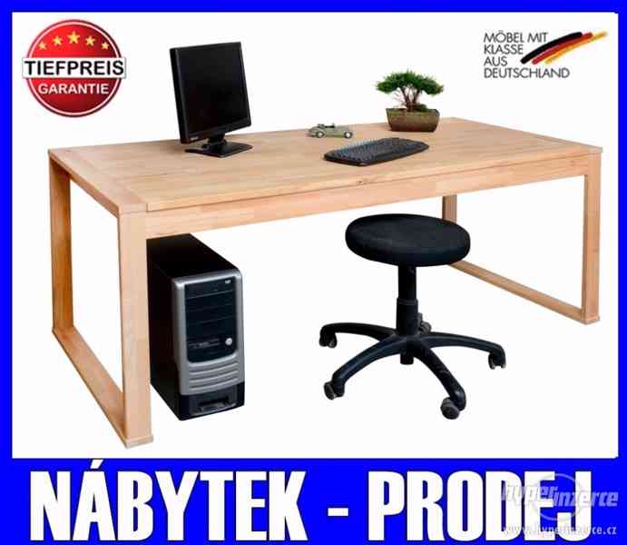 Velký Pc psací/počítačový stůl - JÁDROVÝ BUK MASIV 180cm - foto 1