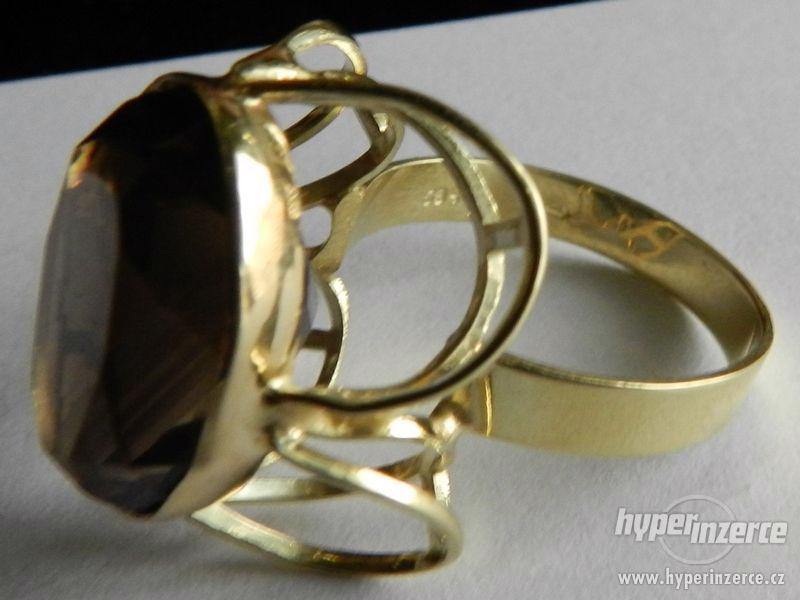 Zlatý prsten se Záhnědou Au 585/1000 - foto 3
