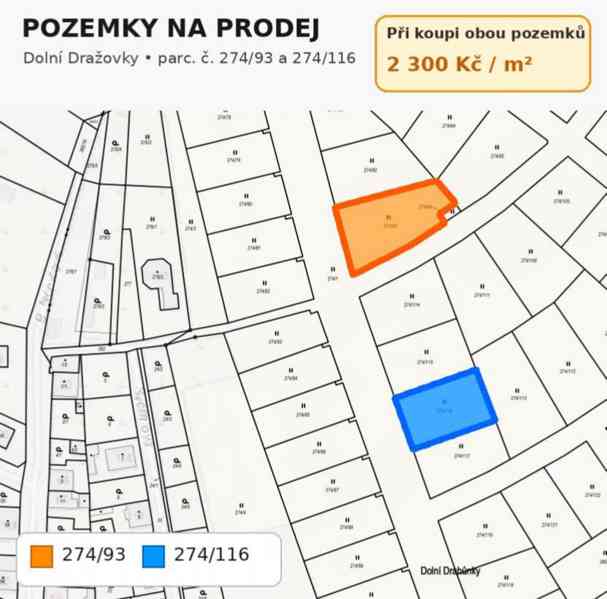 Prodej pozemku - 1126 m2, Drahůnky - foto 2