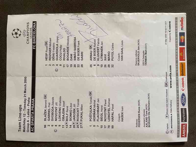 programy, vstupenky a podpisy hráčů - foto 12