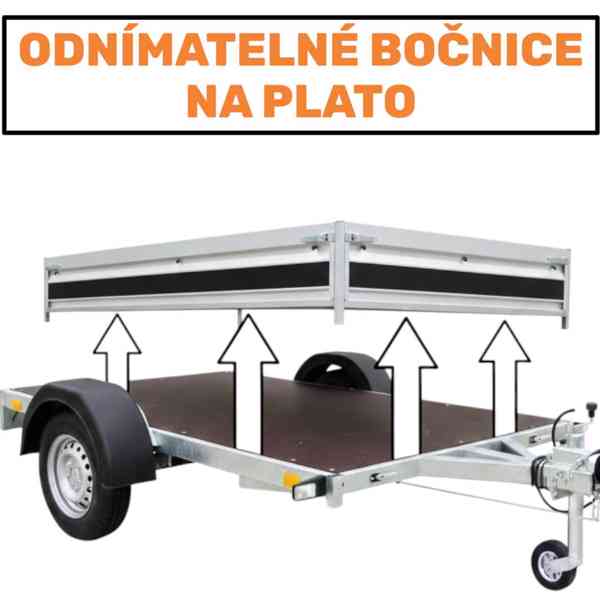 Přívěsný vozík brzděný 1300kg profi, NOVÝ, 2 ,65m x1,30, DPH - foto 11