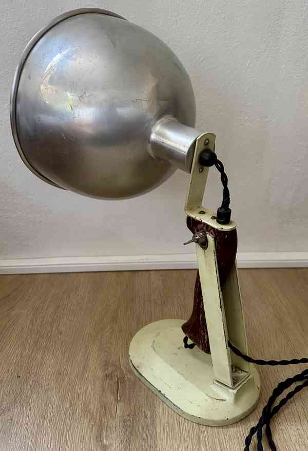 STARÁ elektrická lampa ocel lak dřevo asi lékařská TOP!!! - foto 4