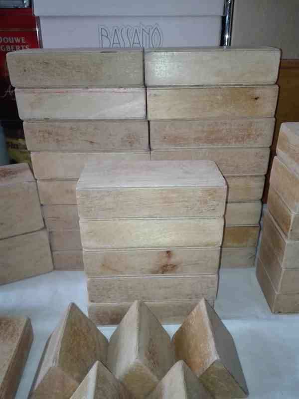Dřevěná velká stavebnice,  kostky 44 ks - lehké a duté RETRO - foto 19