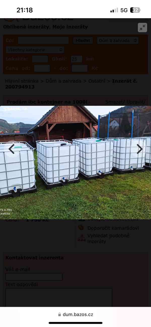 Prodám plastové ibc nádrže 1000l  - foto 3