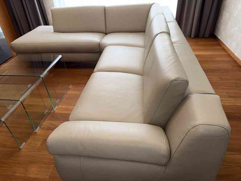 Nová kožená rohová designová sedačka z Belgie - foto 2