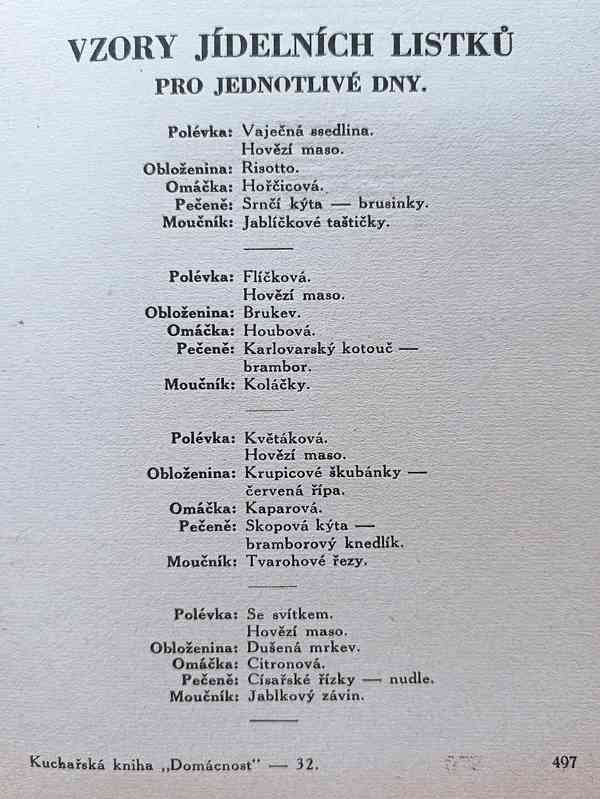 Starožitná Kuchařská kniha 1921, spolek Domácnost  - foto 20