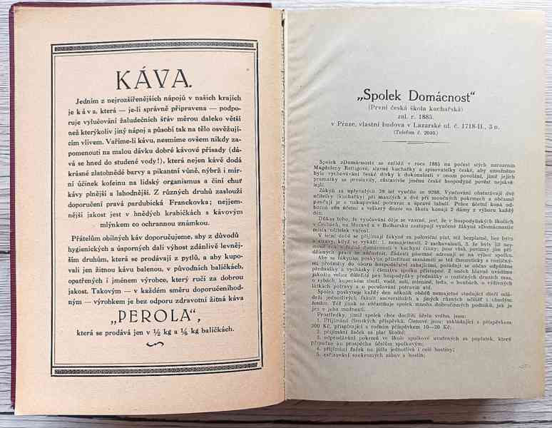 Starožitná Kuchařská kniha 1921, spolek Domácnost  - foto 7