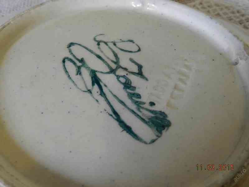 Luxusní dekorační malovaný talíř s podpisem 19cm - foto 5