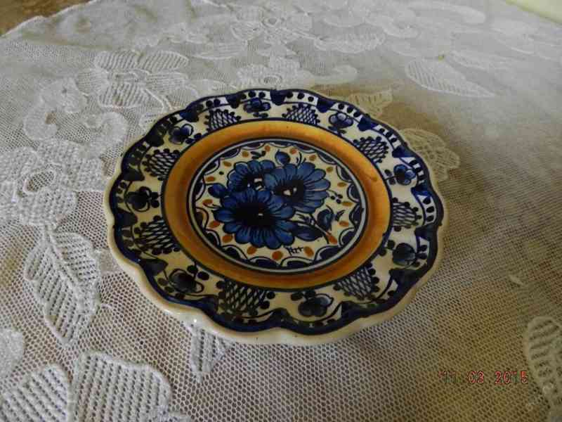 Luxusní dekorační malovaný talíř s podpisem 19cm - foto 1