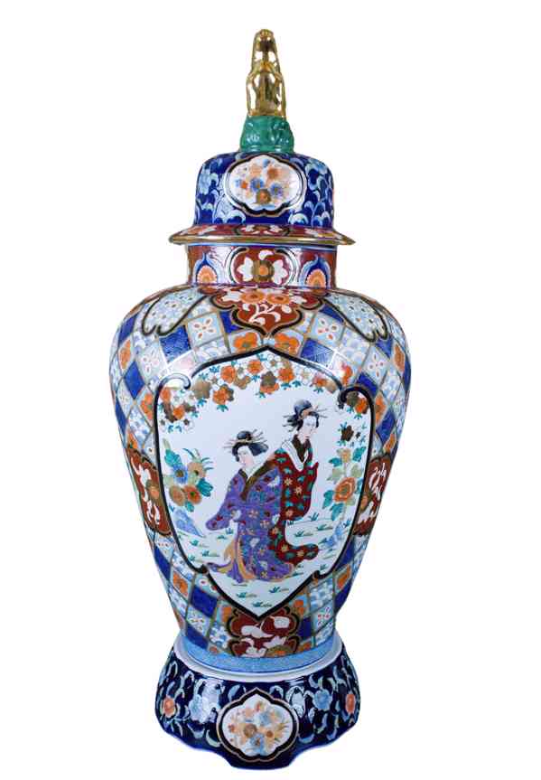 Velká třídílná čínská váza s víkem. Značená 100 cm - foto 1