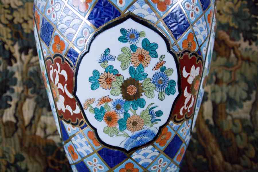 Velká třídílná čínská váza s víkem. Značená 100 cm - foto 4