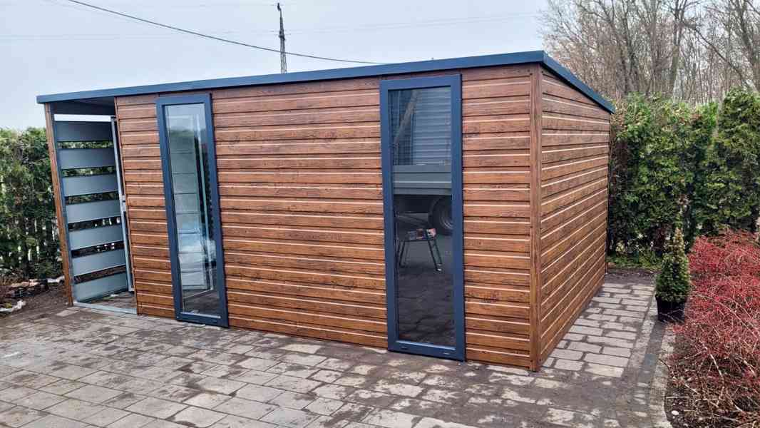 Zahradní domek 4,5x2,5m přístřešek 1,5x2,5 spád dozadu TS620 - foto 5