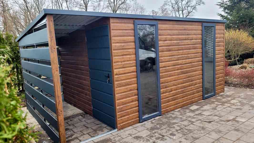 Zahradní domek 4,5x2,5m přístřešek 1,5x2,5 spád dozadu TS620 - foto 6