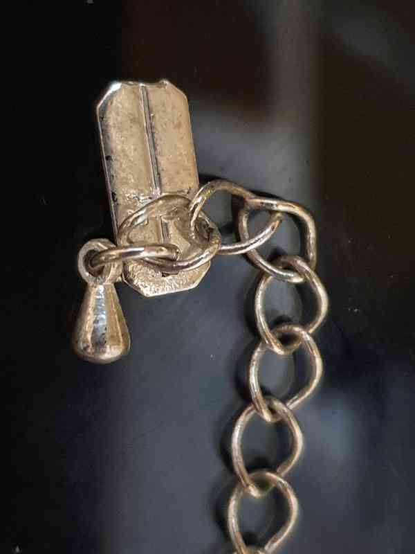 Starý štrasový, stříbrný náhrdelník s naušnicemi - foto 4