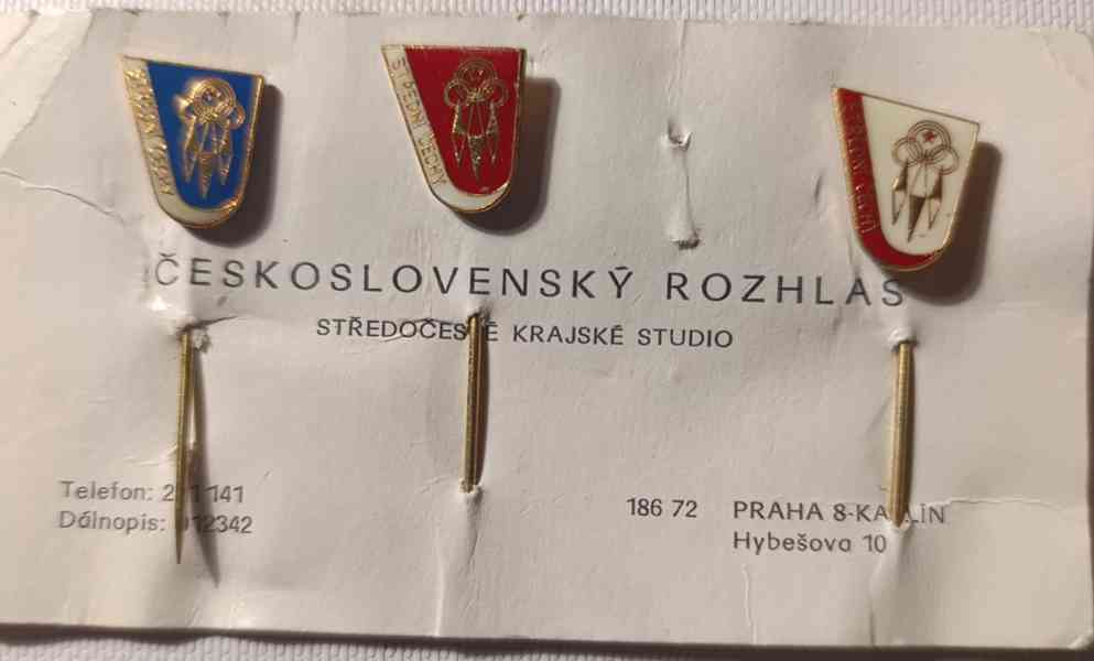 Sada 3 sběratel. odznaků Čs. Rozhlas Střední Čechy - foto 2