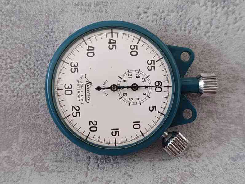 Švýcarské kapesní stopky Minerva – funkční, 51 mm, vintage - foto 3