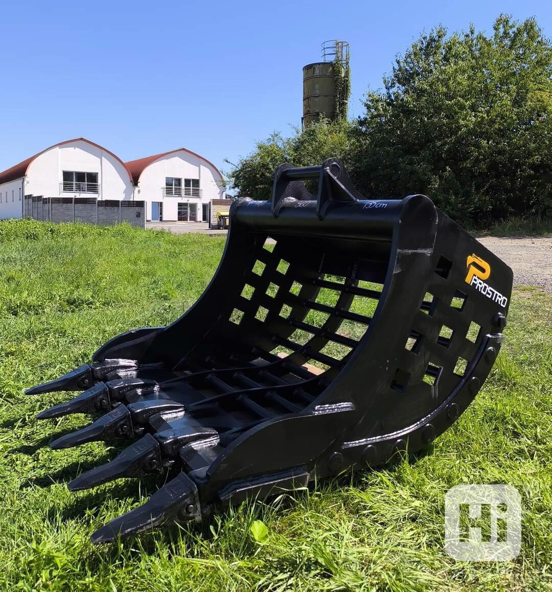 Prosévací / katrovací lopata se zuby, 135cm s upínáním S60 - foto 1