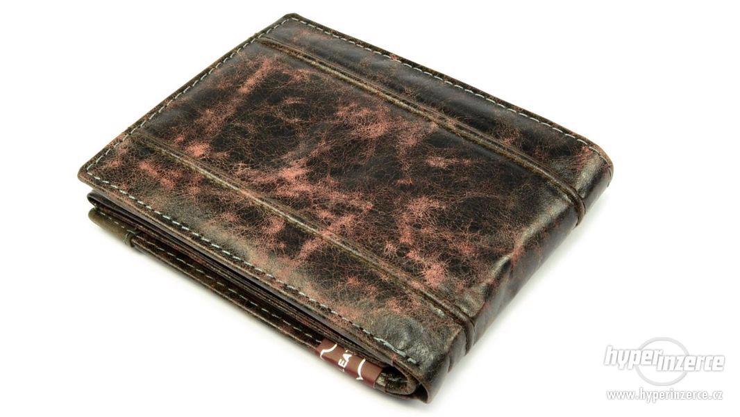 Pánská kožená peněženka šedo hnědá - foto 2